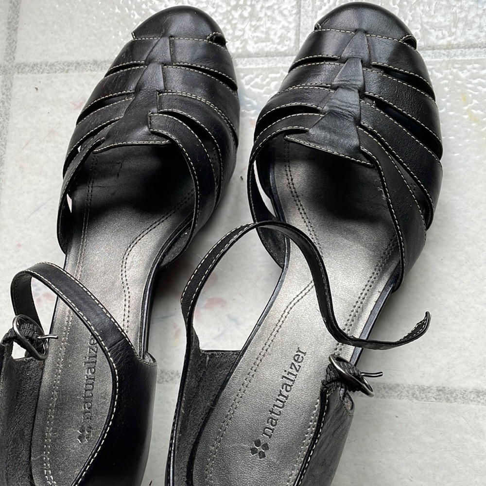 Strappy heels, sexy but comfortable.